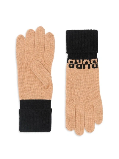 Burberry Women's Core Logo Cashmere Gloves In Beige Black