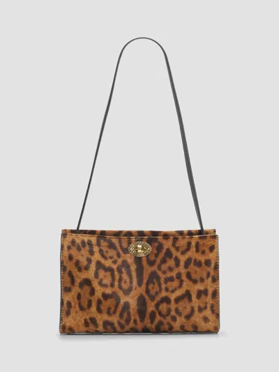 Burberry Women's Cotswolds Leopard-print Calf Hair Pouch In Leopard Black