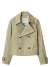 Burberry Women's Cotton Blend Trench Jacket In Grey