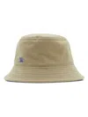 Burberry Honey Cotton Logo Bucket Hat In Beige