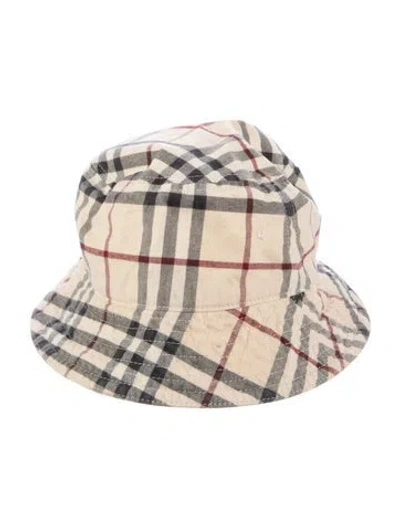 Pre-owned Burberry Women's Cotton Bucket Hat In Neutrals