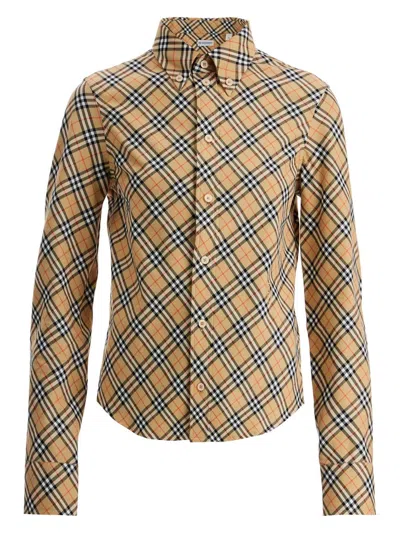 BURBERRY WOMEN'S COTTON CHECK SHIRT | SIZE 8 | 8098252