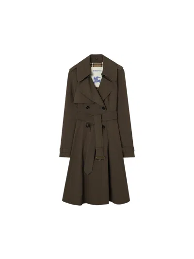 Burberry Women's Cotton Coat With Horn Button Detail In Brown