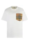 Burberry Women White Jersey Checked Twill-trimmed Cotton-jersey T-shirt Tee Shirt In White
