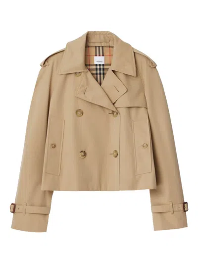 BURBERRY BURBERRY WOMEN COTTON CROPPED TRENCH COAT
