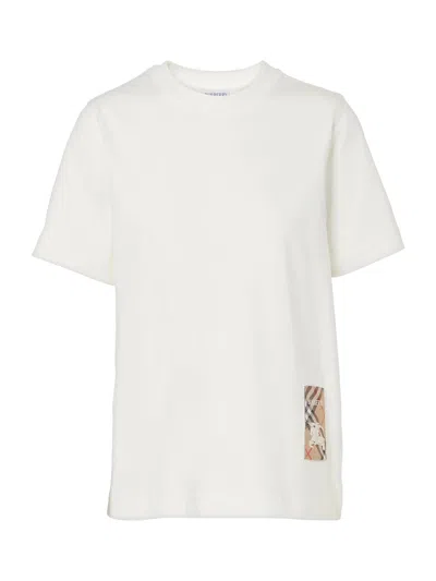 BURBERRY BURBERRY WOMEN COTTON T-SHIRT WHITE