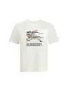 Burberry Women Cotton T-shirt With Drawn Ekd In White
