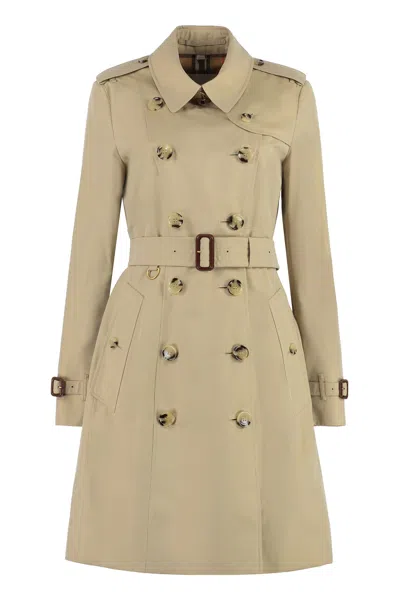 Burberry Essential Cotton Trench Jacket For Women In Tan