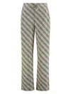 Burberry Cotton Pants Checked Pattern Trousers In Grey