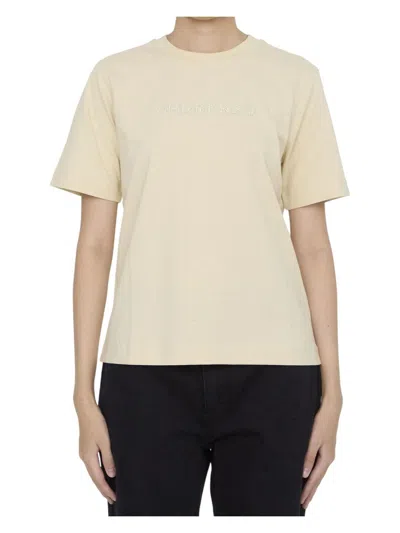 BURBERRY WOMEN'S CREAM COTTON T-SHIRT