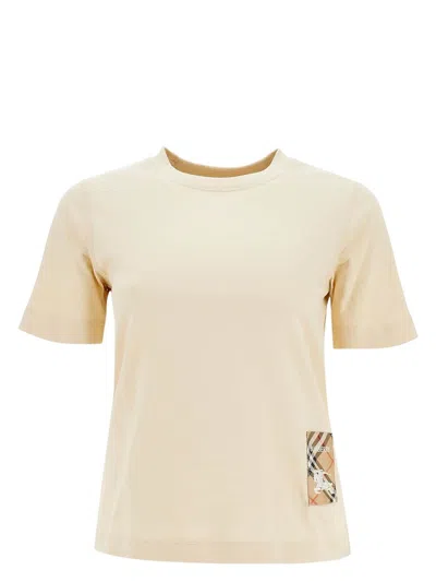BURBERRY WOMEN'S CREAM COTTON T-SHIRT