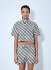 Burberry Women Crop Check Shirt In Multi