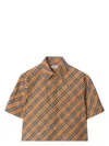 Burberry Women's Cropped Check Cotton Shirt In Neutral