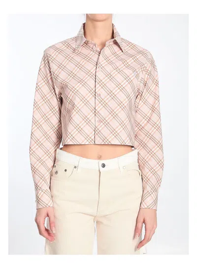 BURBERRY WOMEN'S CROPPED CHECK SHIRT