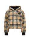 Burberry Women Cropped Hooded Check Fleece Jacket In Brown