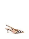 Burberry Adjustable Buckled Strap Pointed Toe Kitten Heel Shoes 5.5cm In Multi