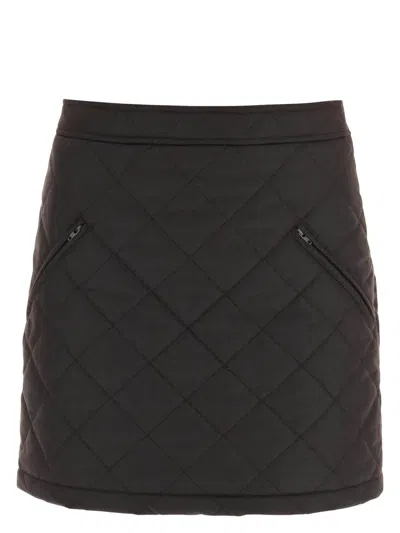 BURBERRY WOMEN'S DARK BROW COTTON MINI SKIRT