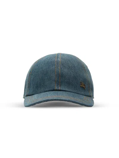 Burberry Women's Denim Baseball Cap In Purple