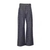 Burberry High Waist Plaid Pattern Trousers With Belt