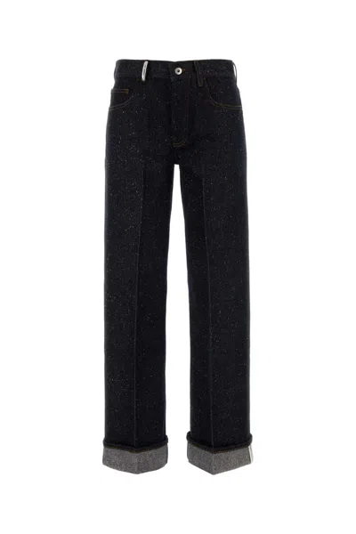 Burberry Rolled Dark Indigo Denim Jeans In Blue