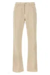 Burberry Straight Leg Cotton Denim Jeans In Cream