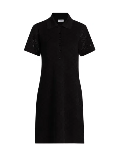 Burberry Dina Polo Shirtdress In Black