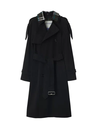 Burberry Women's Double-breasted Belted Trench Coat In Black