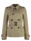 Burberry Double-breasted Trench Coat In Neutral