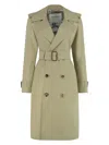 Burberry Timeless Beige Trench Coat With Double-breasted Design In Beige