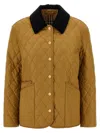Burberry Corduroy-trimmed Quilted Shell Jacket In Brown