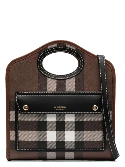 Burberry Women's E-canvas And Leather Mini Pocket Bag Handbag