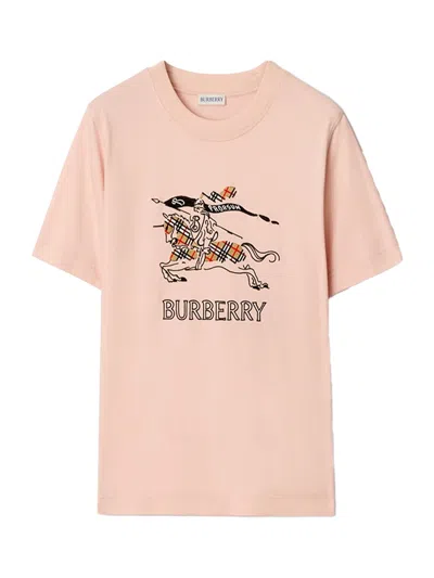 BURBERRY BURBERRY WOMEN EKD COTTON T-SHIRT PINK