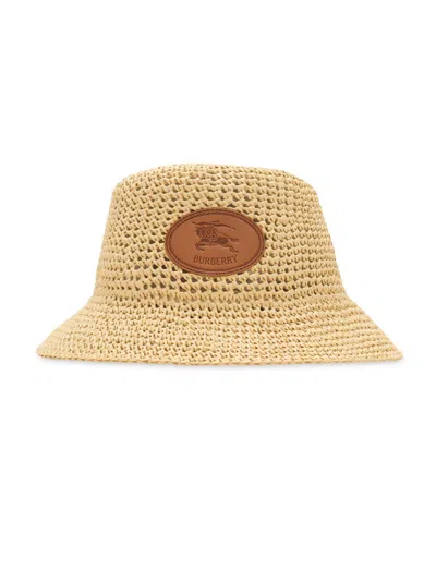Burberry Women's Ekd Crochet Bucket Hat In Natural