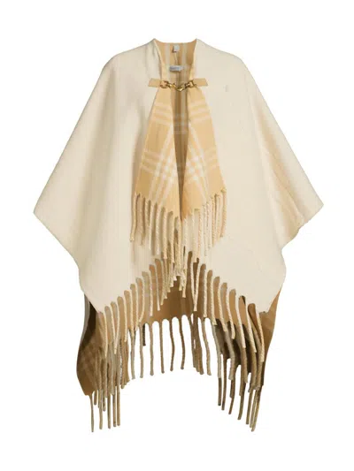 Burberry Women's Ekd Fil Coupé Wool Cape In Gray