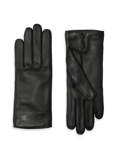 Burberry Women's Ekd Leather Gloves In Black