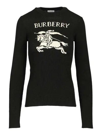 Burberry Women Ekd Wool And Silk Sweater In Neutral