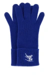 Burberry Electric Blue Cashmere Blend Gloves In Blue