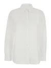 Burberry Poplin Shirt With Ekd Embroidery In White