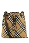 Burberry Women Embroidered Canvas Bucket Bag In Multicolor