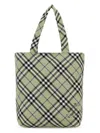 Burberry Embroidered Canvas Check Shopping Bag