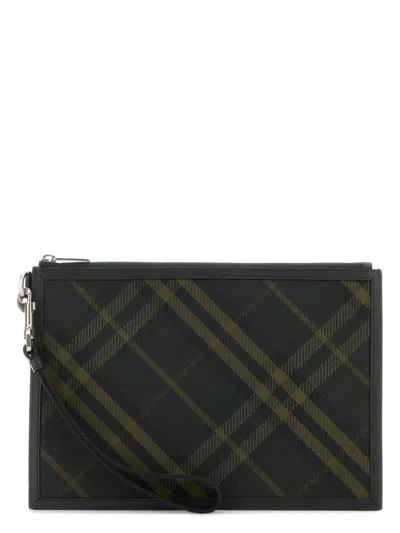 Burberry Women's Embroidered Canvas Clutch