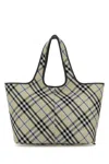 Burberry Embroidered Canvas Shopping Bag