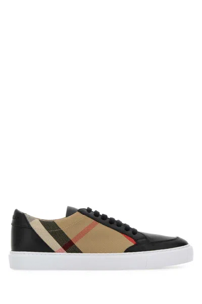Burberry Women Embroidered Canvas Sneakers In Black