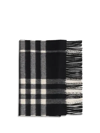 Burberry Women Embroidered Cashmere Scarf In Black