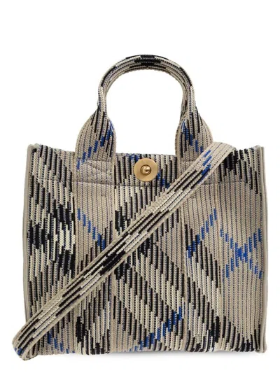 BURBERRY WOMEN'S EMBROIDERED FABRIC CHECK MINI HANDBAG