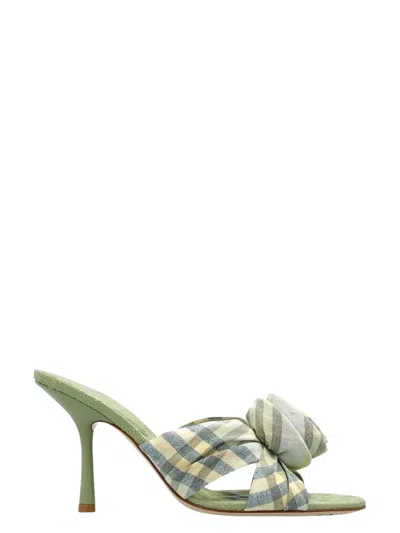 BURBERRY WOMEN'S EMBROIDERED FABRIC MEWS MULES