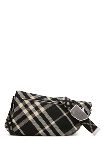 BURBERRY WOMEN'S EMBROIDERED FABRIC SHIELD CROSSBODY BAG