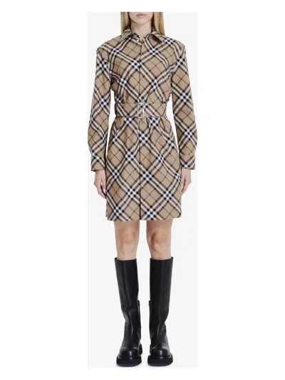 BURBERRY WOMEN'S EMBROIDERED JERSEY SHIRT DRESS
