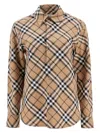Burberry Women Wool Blend Shirt With Check Motif In Brown