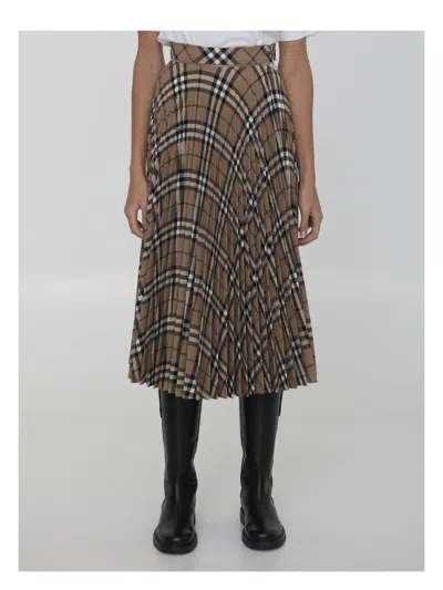 BURBERRY WOMEN'S EMBROIDERED POLYESTER BLEND SKIRT